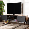 Baxton Studio Moina Two-Tone Walnut Brown and Grey Finished Wood TV Stand 169-10819